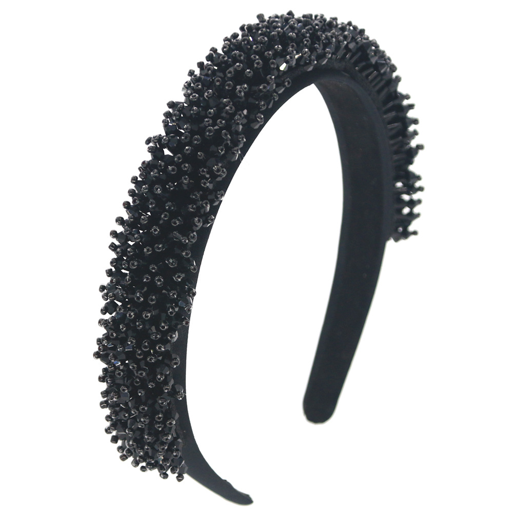 Hot Sale Headband Fashion Trend Baroque Hair Accessories Hand-sewn Glass Beads Wholesale Nihaojewelry display picture 2