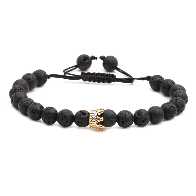 Volcanic Stone Crown Braided Bracelet
