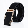 Metal men's leather belt for leisure, genuine leather