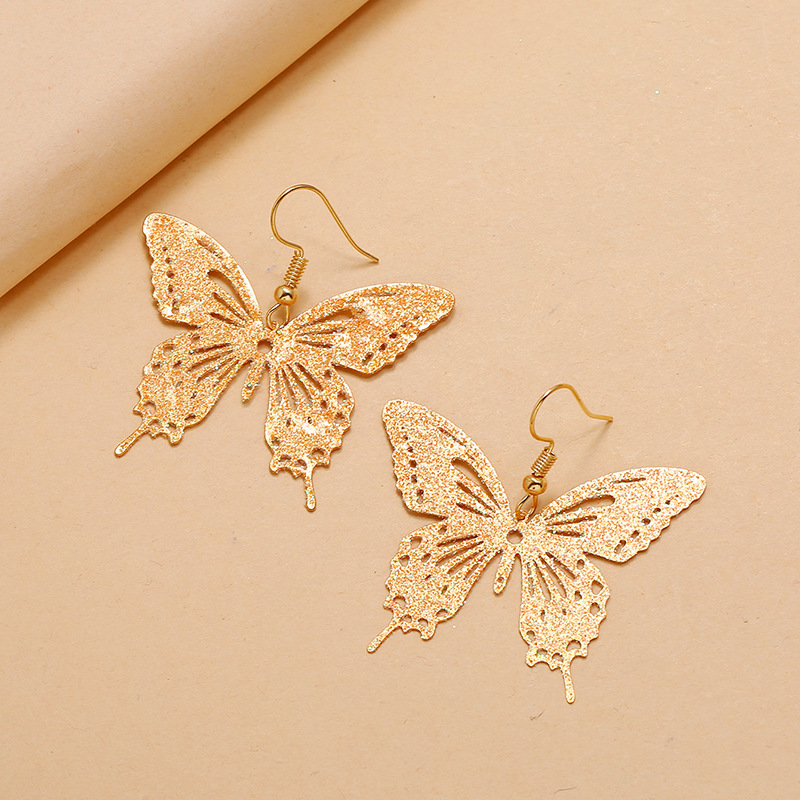 Fashion New Simple  Sweet Exaggerated Hollow Butterfly Earrings  Personality Exaggerated  Earrings Nihaojewelry Wholesale display picture 4