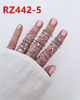 Ring, retro set, boho style, diamond encrusted