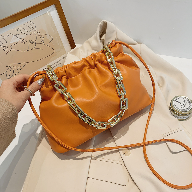 winter chain portable Little bag 2020 new pattern Trend Messenger pu Female bag Korean Edition One shoulder fold Small square package