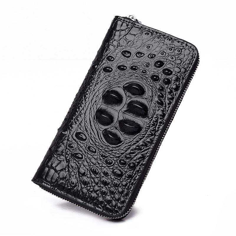 2020男士鳄鱼纹单拉手拿包多功能手机包卡位零钱包地摊批发定制