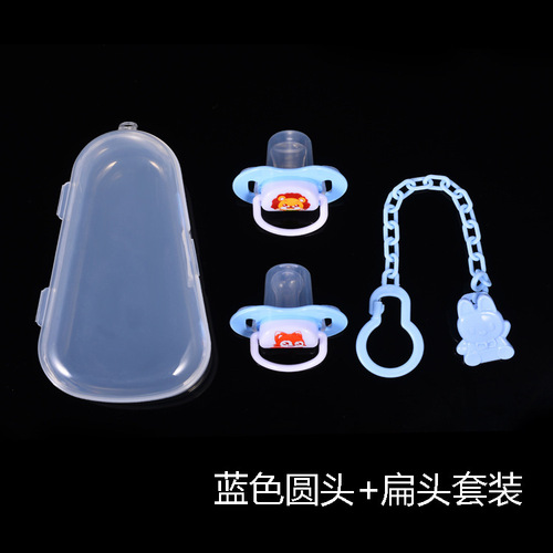 Baby pacifier cartoon pattern pacifier set cartoon silicone pacifier + chain set