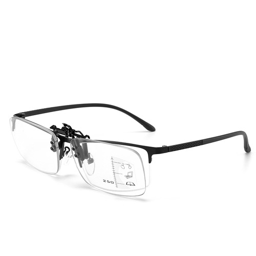 Progressive multi-focus presbyopic glasses clip for far and near purposes, intelligent automatic zoom anti-blue light presbyopic glasses for men and women