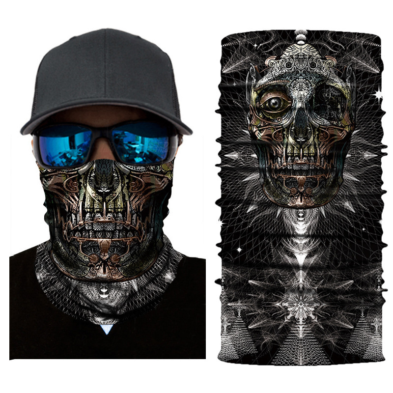 防晒防风自行车骑行魔术巾虾皮亚马逊爆款黑暗系列数码3D印花面巾|ru