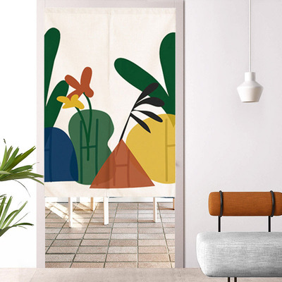 卡通花朵布帘少女甜美遮挡帘家用门帘隔断帘卧室装饰网红布艺门帘