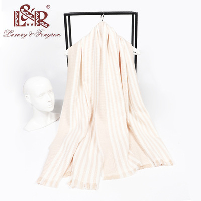 仿羊绒竖条纹厚款保暖女披肩百搭秋冬新款韩版百搭厂家直销|ms