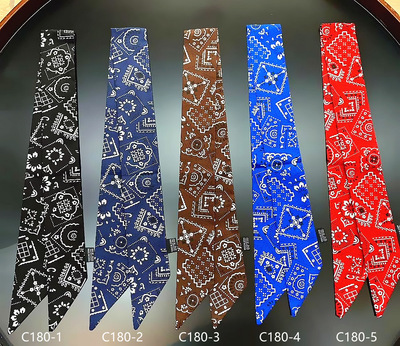 热销欧美风新款个性百搭街头嘻哈腰果女士小领巾丝带发带围巾批发|ms