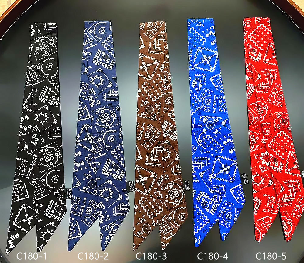 热销欧美风新款个性百搭街头嘻哈腰果女士小领巾丝带发带围巾批发|ms