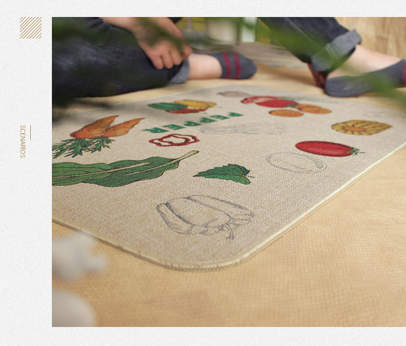 亚麻地毯地垫,北欧抽象,卧室书房客厅沙发垫,地毯地垫,进门地垫地毯