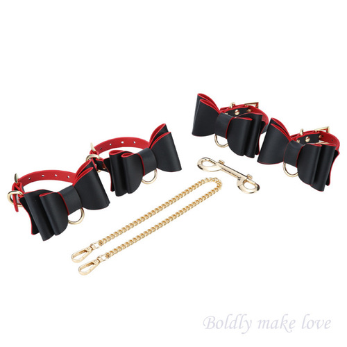 Sexy Leather SM Bondage Set Flirting Couple Bondage Hand and Foot Cuffs Collar Storage Bag Adult Products Wholesale
