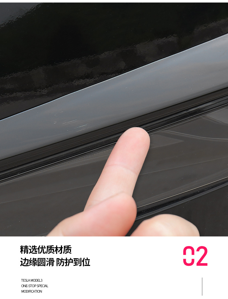 Suitable for Tesla Model 3/Y Front Fog Light Frame Wind Knife Trim Strip Tesla Anti-Collision Surround Modification