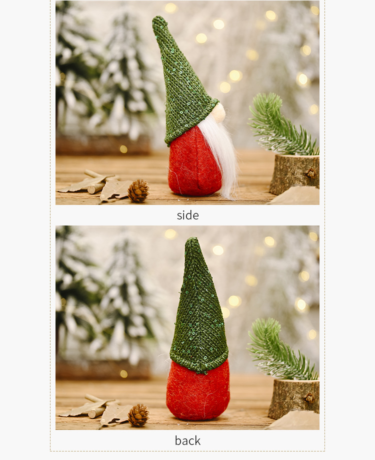 Sequined Hat Doll Christmas Decoration