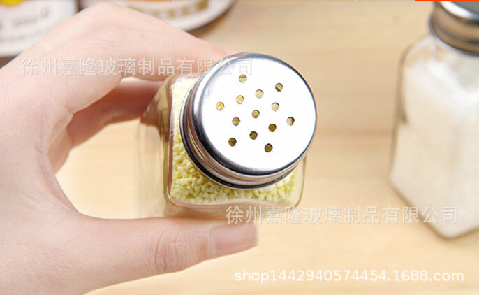 供应 玻璃调料瓶厨房用品批发透明椒盐瓶胡椒粉瓶 烧烤调味瓶带盖