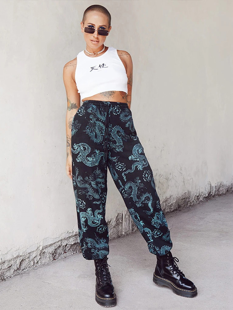 print bandage fashion casual pants NSXE38797