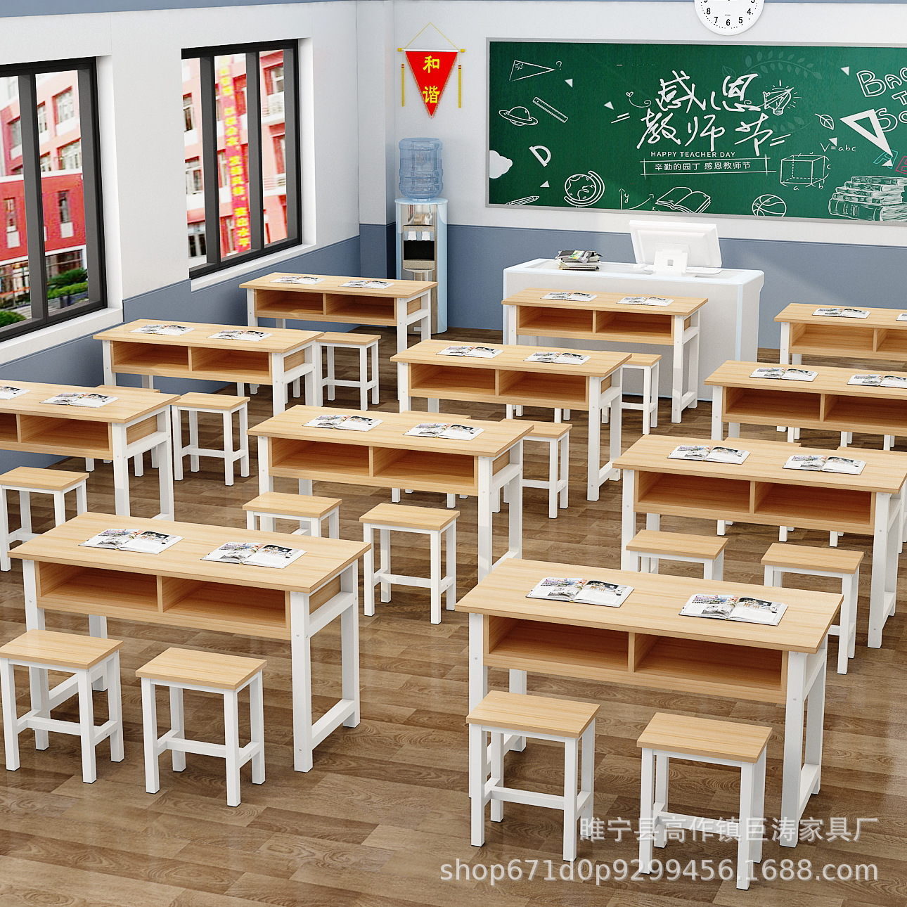 80后小学桌椅,80后小学课桌图片,80后老式课桌_大山谷图库