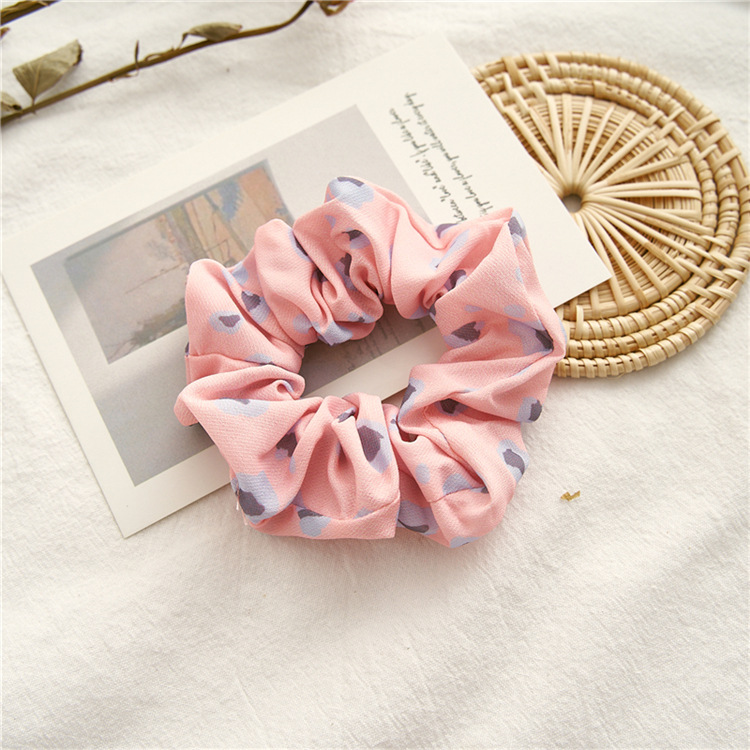 New Fashion Pink Polka Dot Striped Hair Scrunchies display picture 3