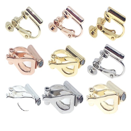 14k gold-filled color-protected screw ear clips without piercings diy ear jewelry accessories painless invisible ear clip converter