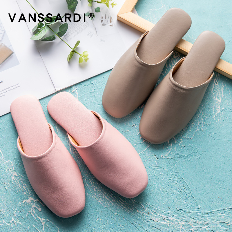 春秋家居头层小羊皮拖鞋家用室内木地板情侣皮拖鞋一件代发