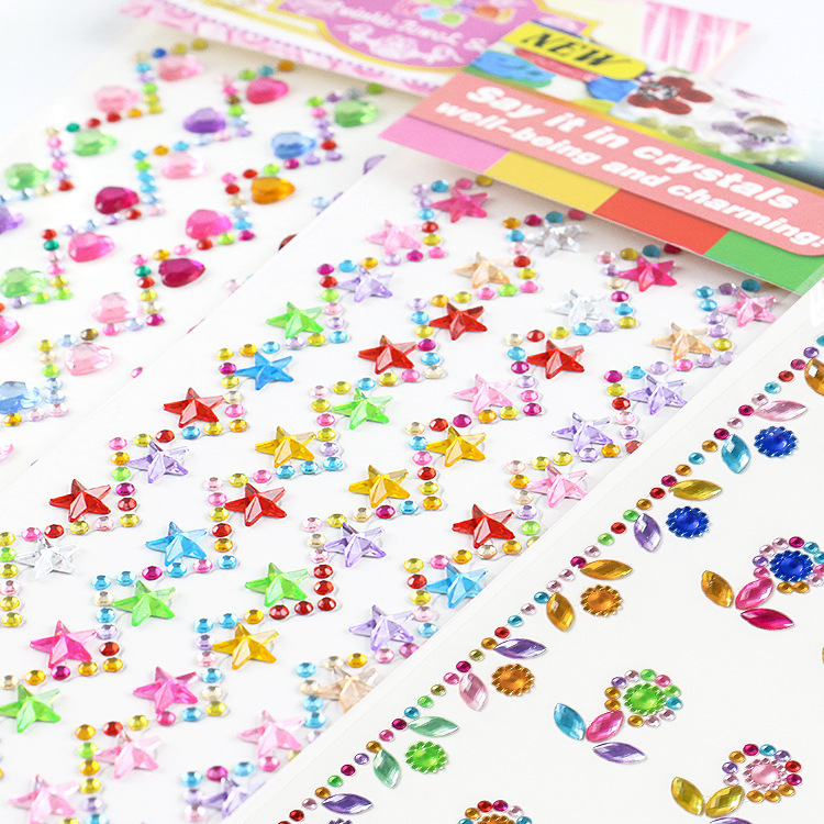 DIY Photo Album Handmade 6mm Acrylic Car Rhinestone Stickers 4 Styles Rhinestone Stickers Wholesale Creative