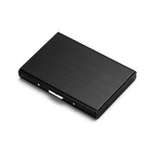 厂家直销铝合金防消磁信用卡盒黑色不锈钢银行卡盒金属卡包RFID