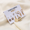 Brand accessory, earrings, zirconium, set, European style, 6 pair, wholesale