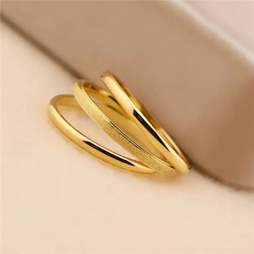Sansheng Sanshi index finger ring for women titanium steel extremely fine smooth frosted small ring ins couple set trendy tail ring