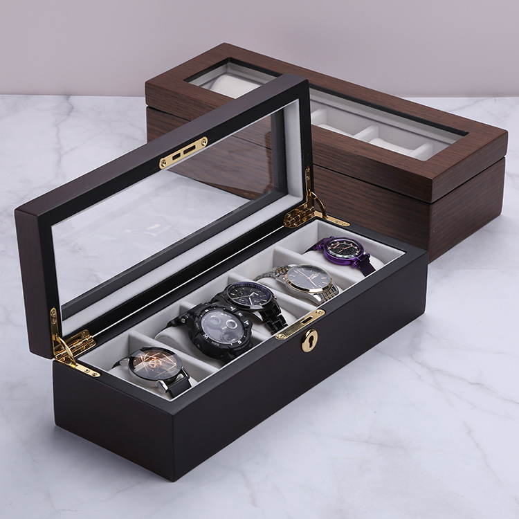 新款古典韵味轻奢手表收纳盒胡桃木手表展示盒五座 木质手表盒子
