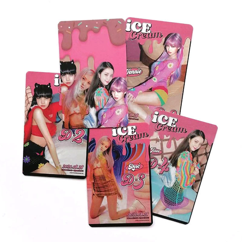 Розовые чернила Мороженое Новая песня трейлер Фото открытка Маленькая карточка коллекция издание