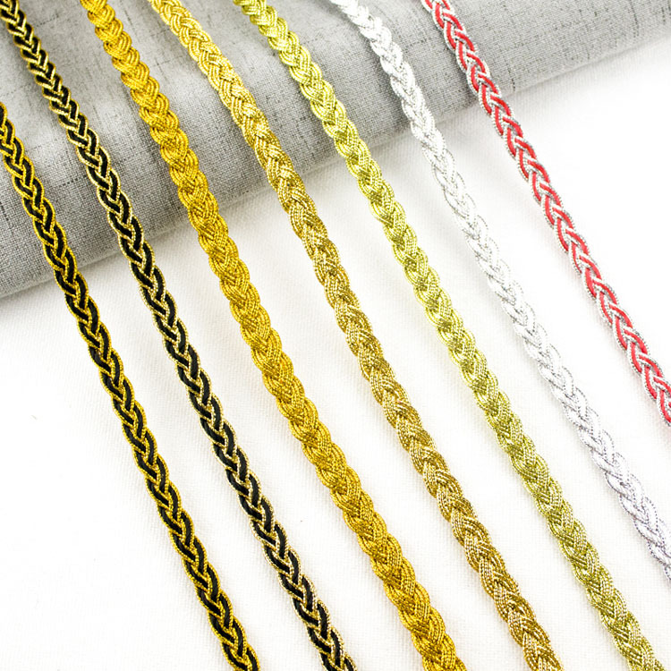 鞭子金银线花边演出服装戏曲辅料装饰边配饰边中国风民族麻花织带