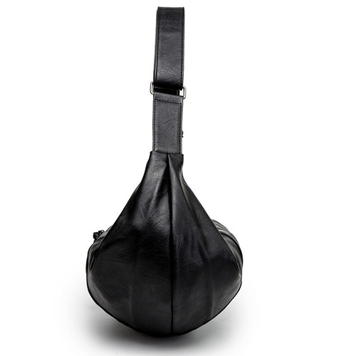 Large new men's bag Korean style trendy men's shoulder bag soft leather crossbody backpack personalized dumpling bag casual travel bag