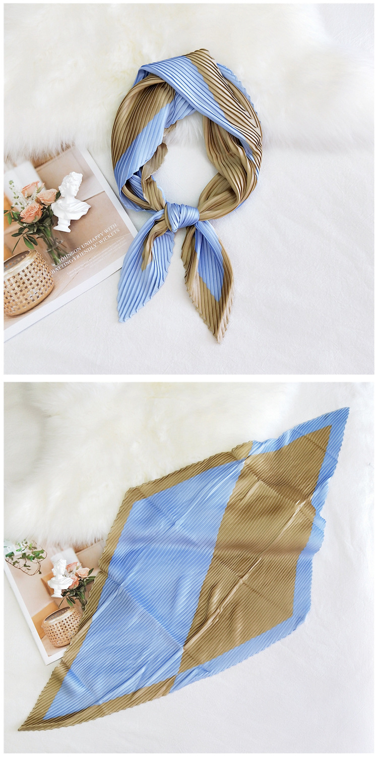 60g Weight Silk Scarf Classification Travel Occasion Polyester Material Spot, Stripe Pattern Spring&Summer Season Unisex Gender Sweet Style Khaki, Multicolor, Grey&Pink, Grey, Red, Green, Blue, Yellow, Black Color Unisex Sweet Spot Stripe Polyester Silk Scarf 11