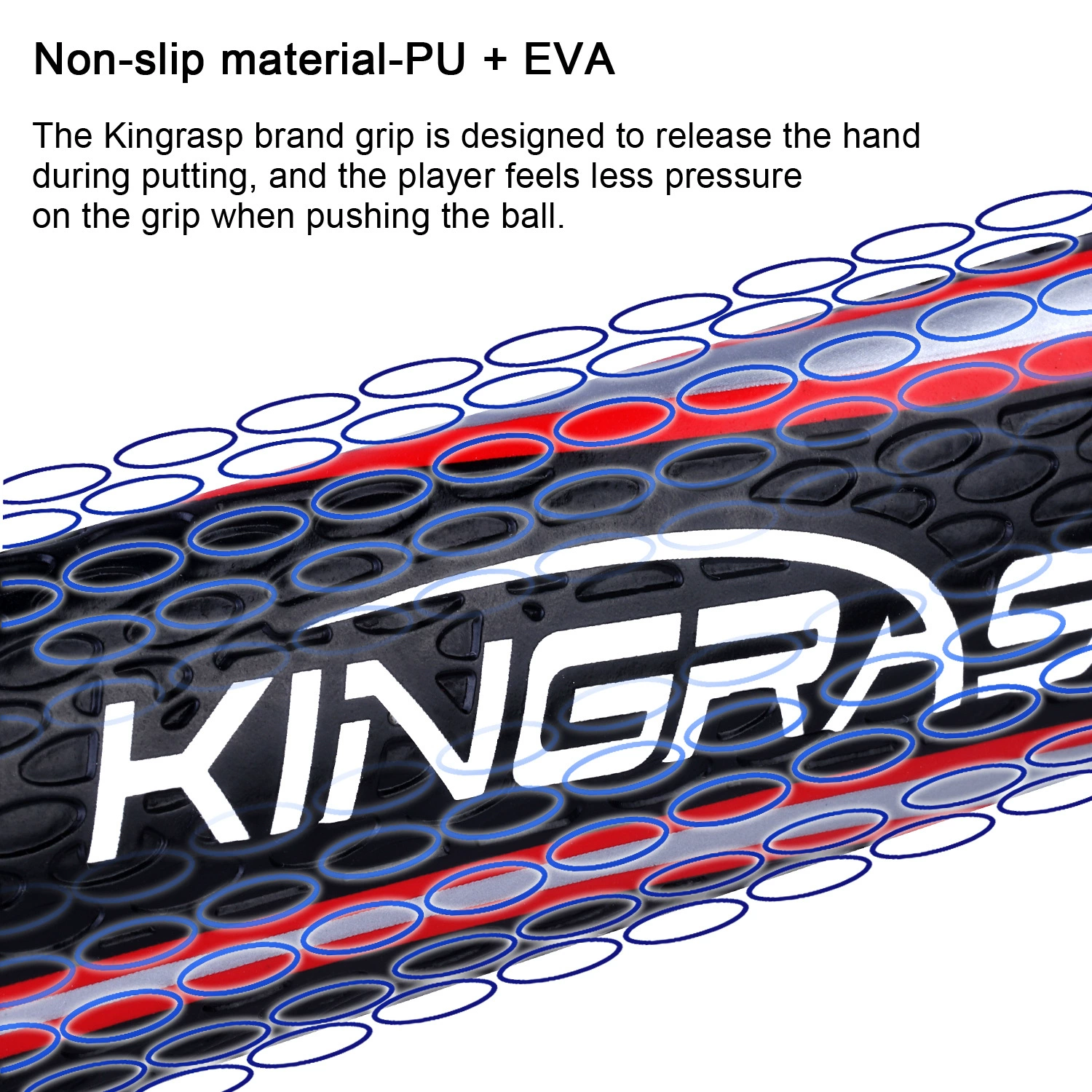 Ручка для гольфа KINGRASP, полиуретановая нескользящая рукоять, универсальная сетка 27 см