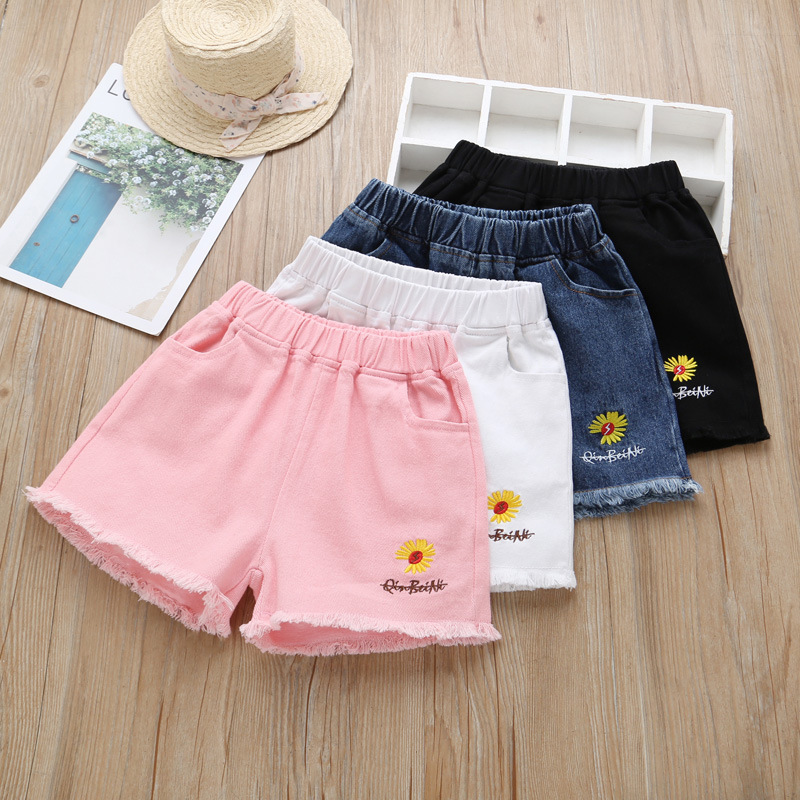 Girls denim shorts outer wear 2021 new b...