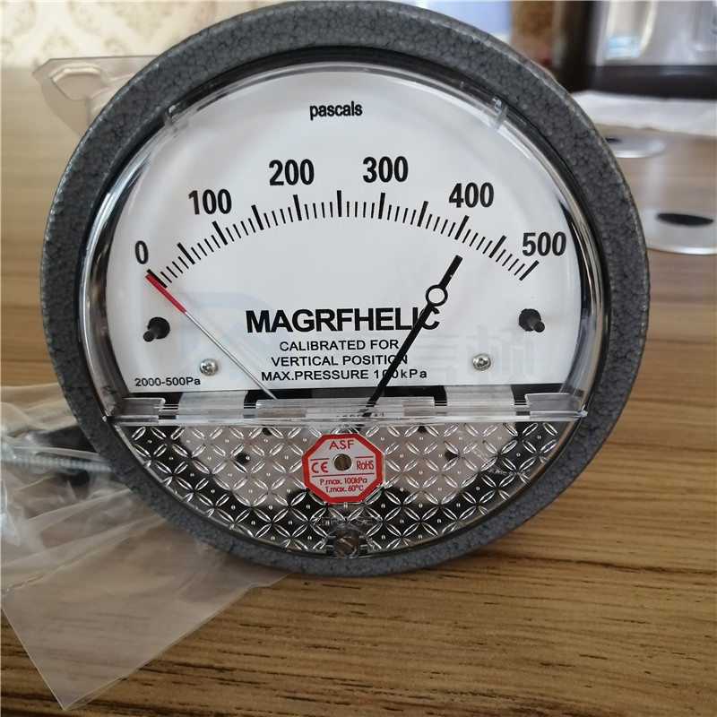 500pa双指针压差表管道风压表Prosinton带指示差压表250pa负压表