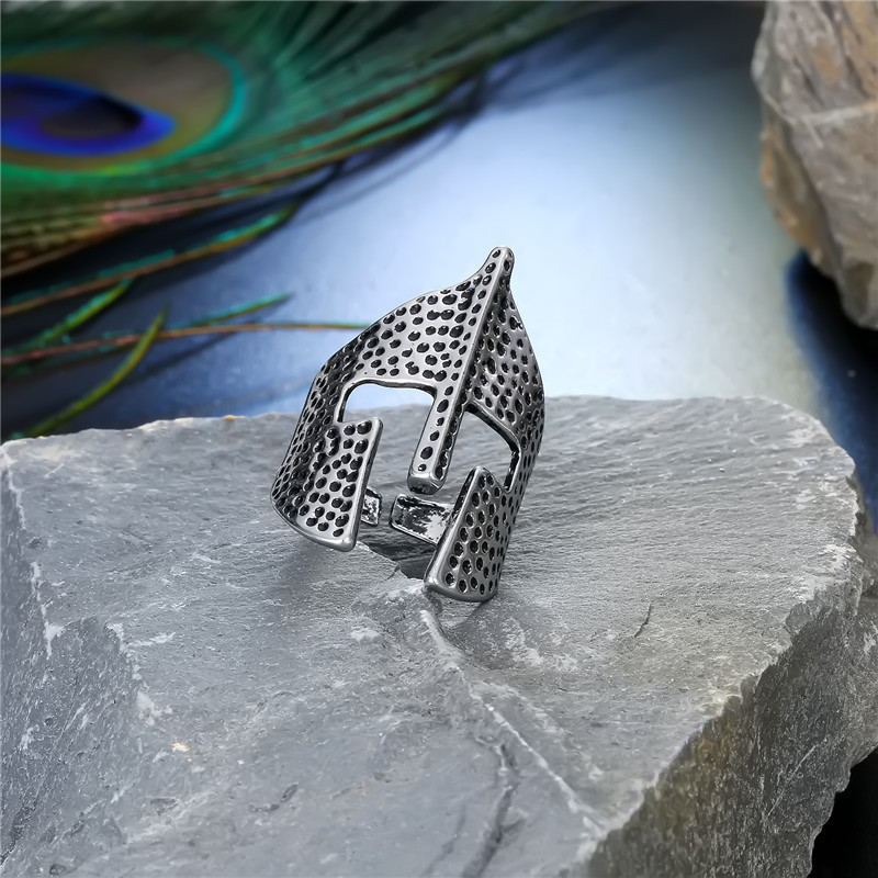 Anillo Punk Personalizado Para Hombre, Héroe De Sparta, Anillo De Máscara De Casco display picture 2