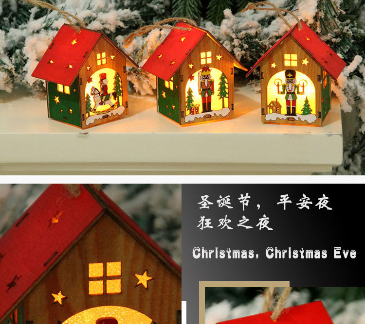 Christmas Luminous Assembled Wooden House display picture 7