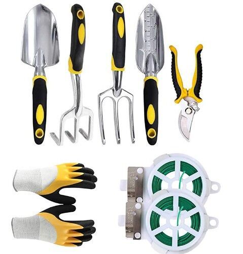 农用工具套装八件套铝合金花园工具套装双色手柄园林铲