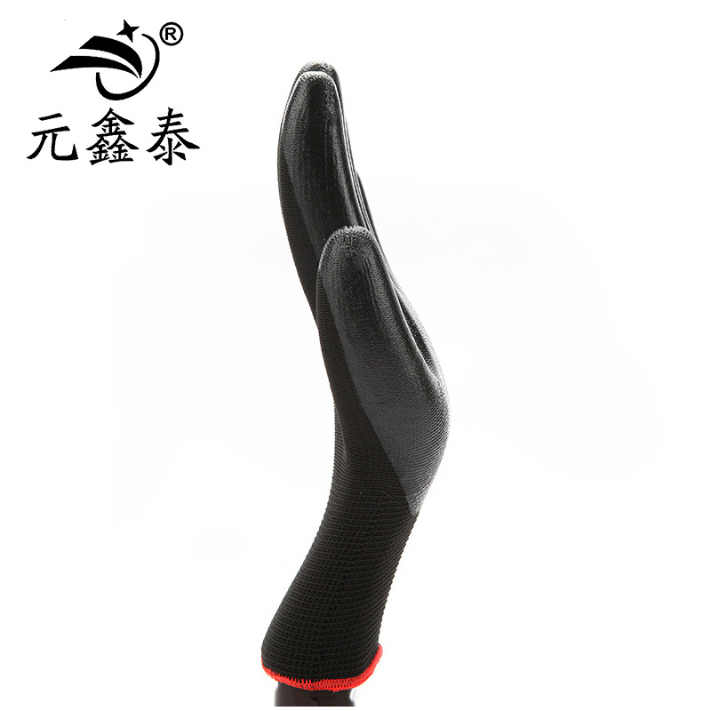 黑纱黑胶尼龙手套尼龙胶皮透气劳保手套 厂家直供批发