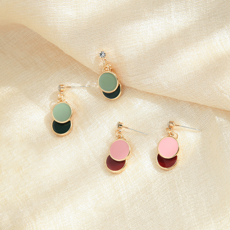 Simple Earrings S925 Silver Pin Small Enamel Glaze Earrings Wild Ring Earrings Wholesale display picture 12