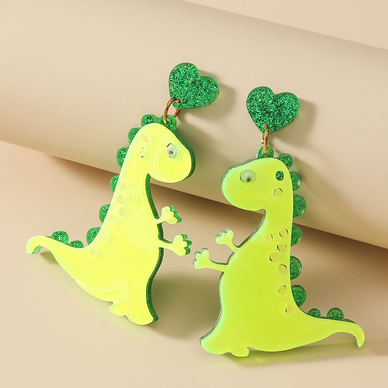 1 Pair Cute Dinosaur Arylic Women's Drop Earrings display picture 3