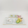 Rectangular small green fruit dinner plate, wholesale, increased thickness