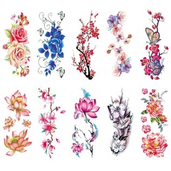 TBX Color Flower Waterproof Tattoo Sticker Paper Chest Arm Cover Photo Studio Costume Amazon Set 3D Decal