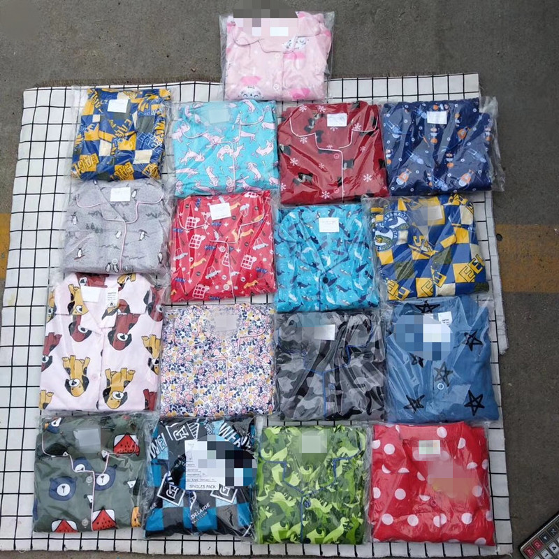 Sleeping Foreign Trade Tail Single Home Clothes Multi-color Small and Medium-sized Children's Pajamas New Children's Long-sleeved Pants Set