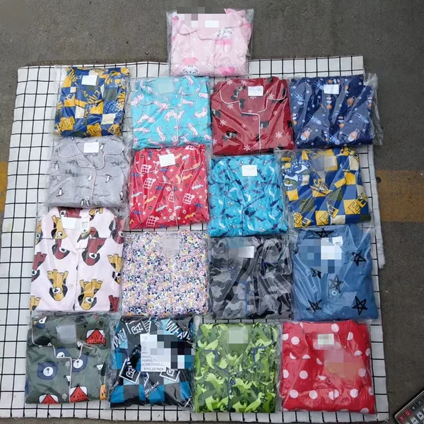 Sleeping Foreign Trade Tail Single Home Clothes Multi-color Small and Medium-sized Children's Pajamas New Children's Long-sleeved Pants Set