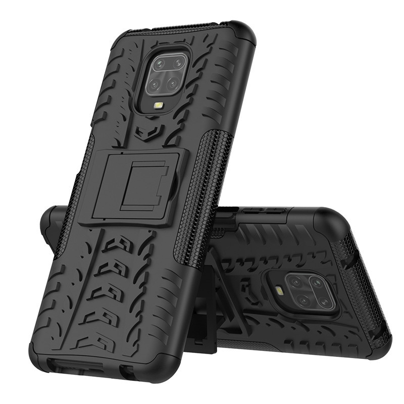跨境适用红米Note9S炫彩纹防摔保护套 小米9隐形支架二合一手机壳