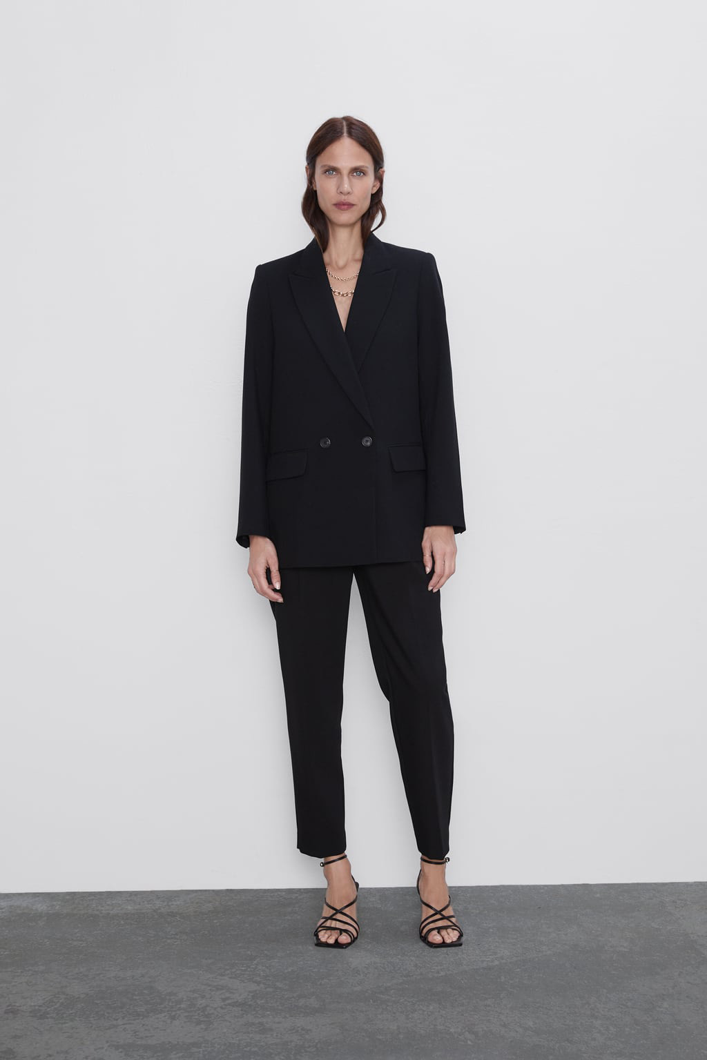 drape loose casual double-breasted suit jacket NSAM14272