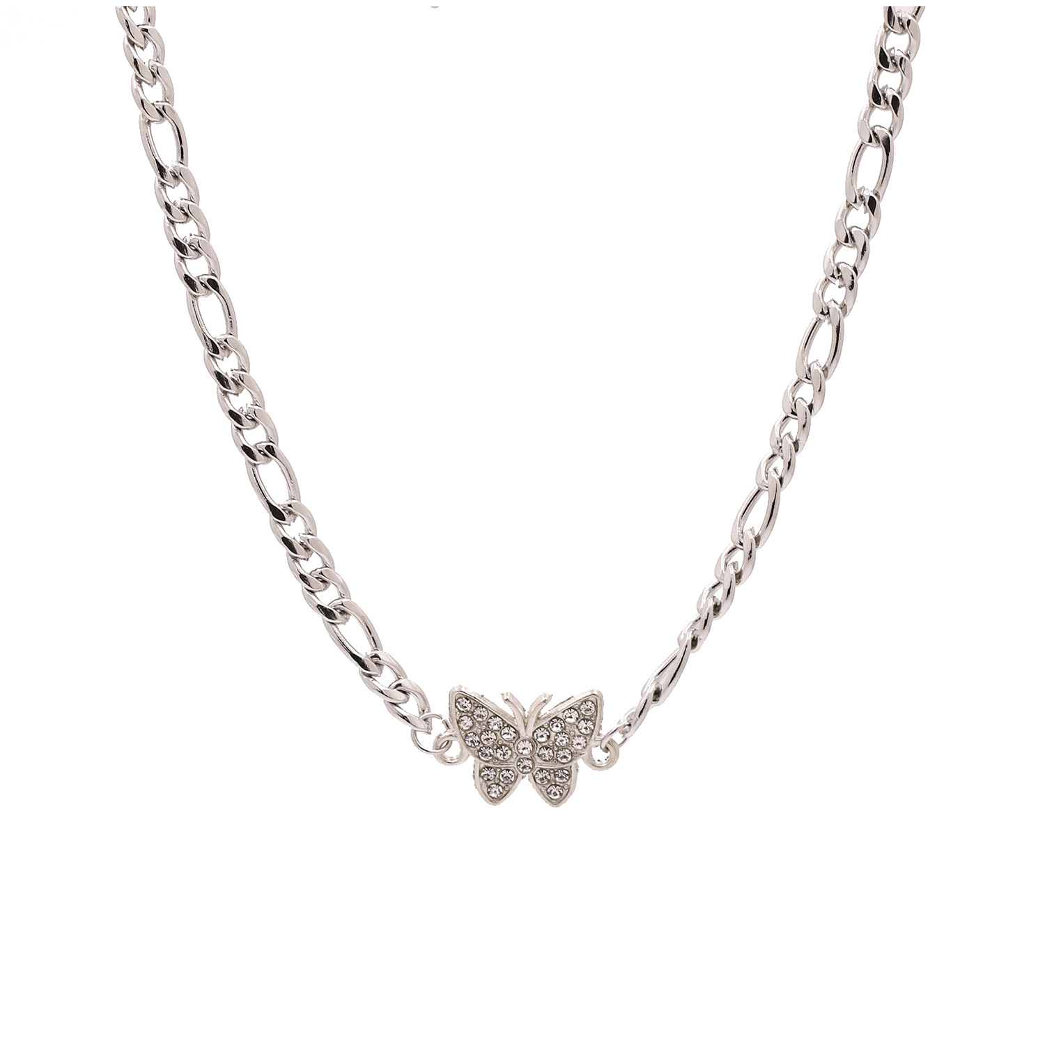 Japan And South Korea Harajuku Fashion Butterfly Stainless Steel Titanium Steel Necklace Tide Brand Wild Necklace Wholesale Nihaojewelry display picture 5