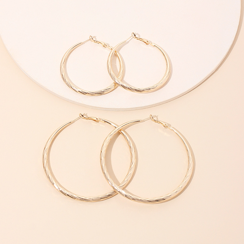 Geometric Big Circle Metal Ladies Ring Earrings Wholesale display picture 6